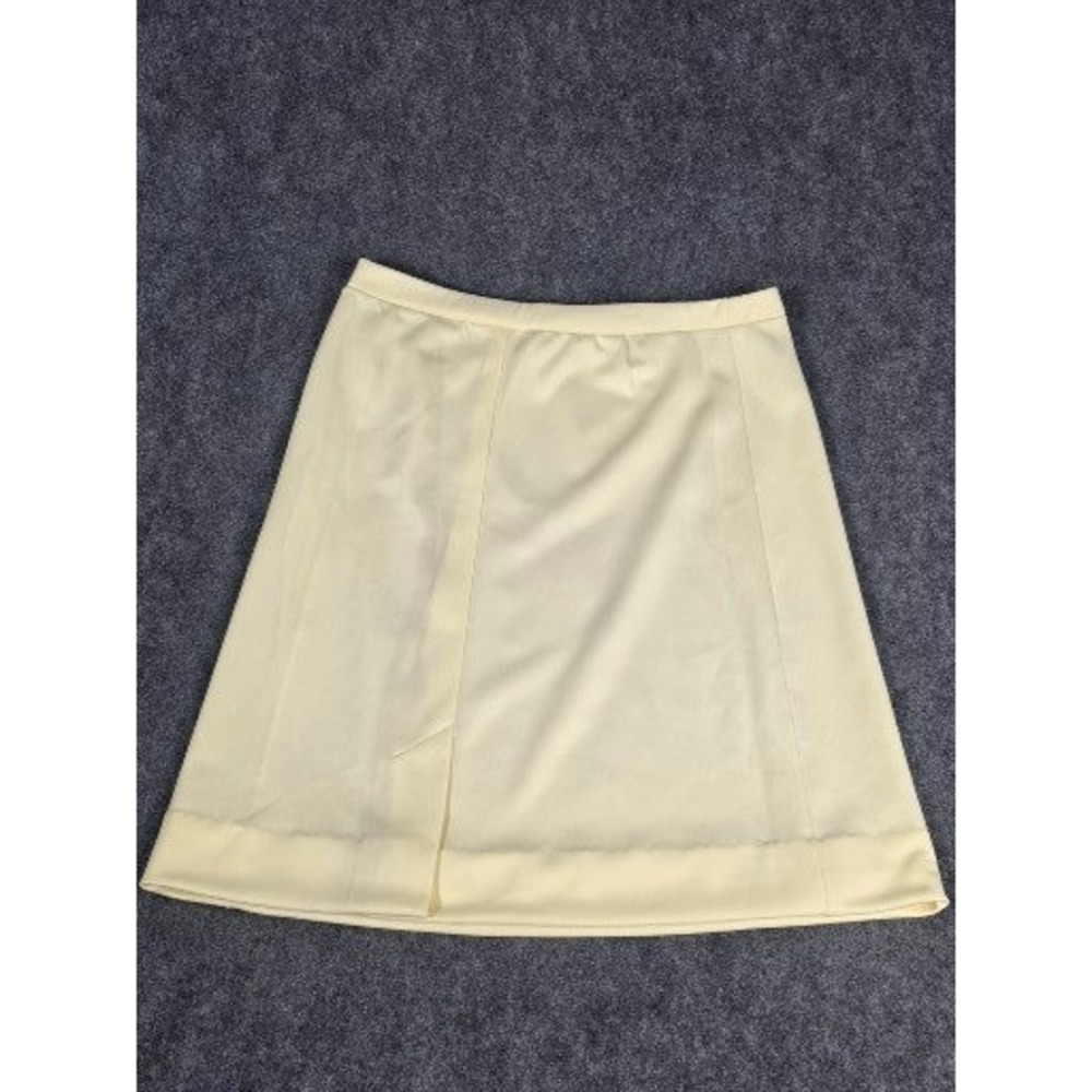 Vintage Cape Cod Match Mates Pale Yellow A-Line Skirt Sz 10 USA Work 80s Office